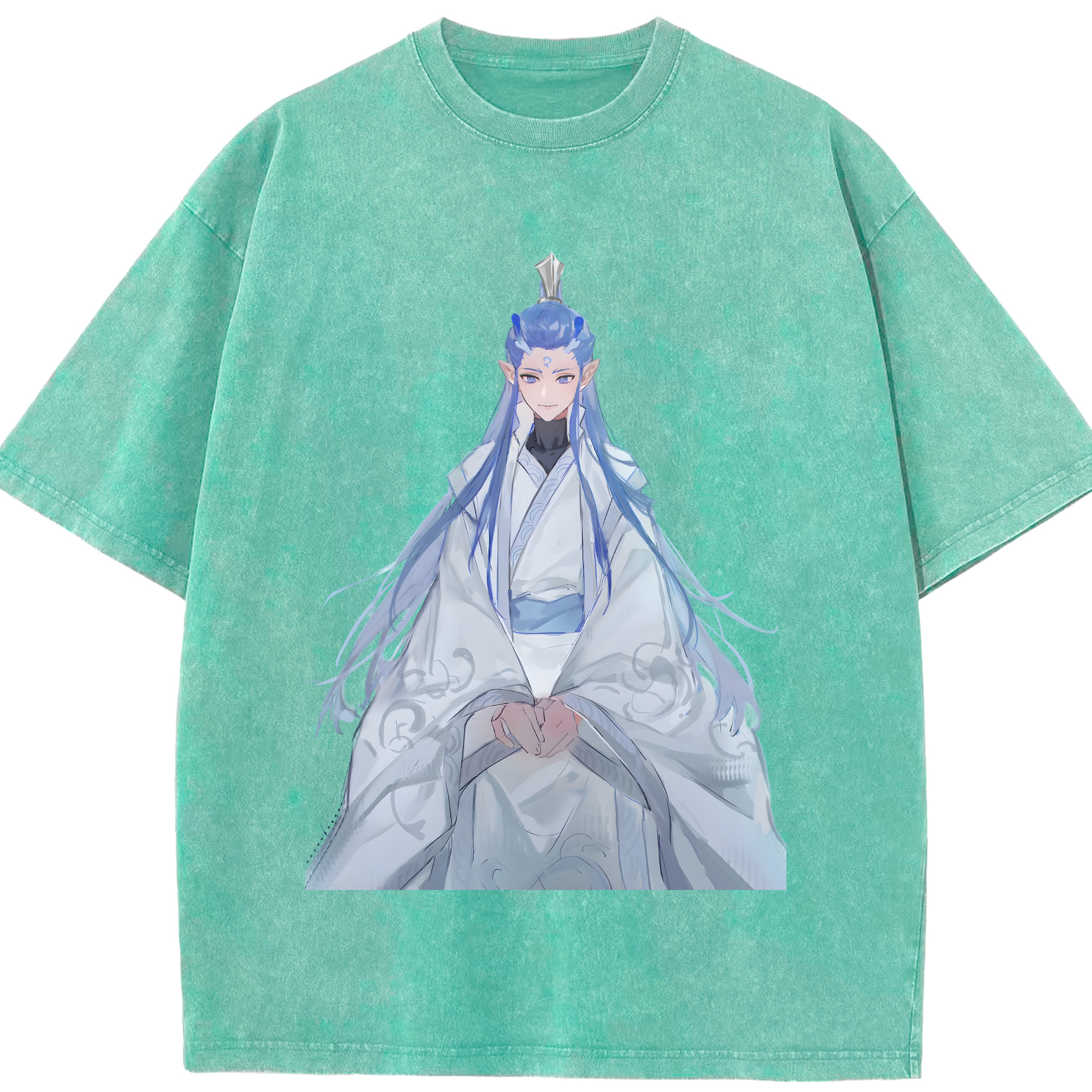 （画像用） Ne Zha 2 ナタ 魔童の大暴れ 綿100% ヴィンテージ風 半袖Tシャツ（フロントプリント）